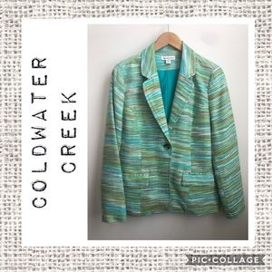 Coldwater Creek Green Striped Blazer 💚